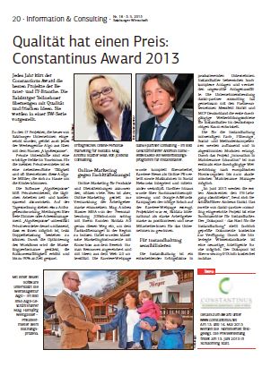 Qualität hat einen Preis - Constantinus Award 2013
