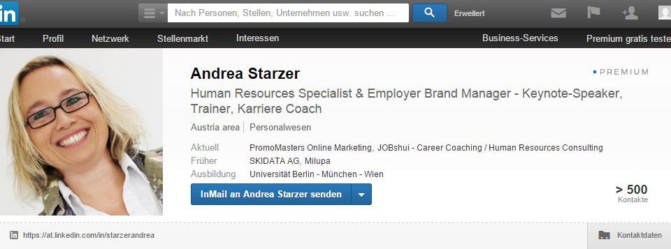 Andrea Starzer LinkedIn Profil